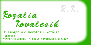 rozalia kovalcsik business card